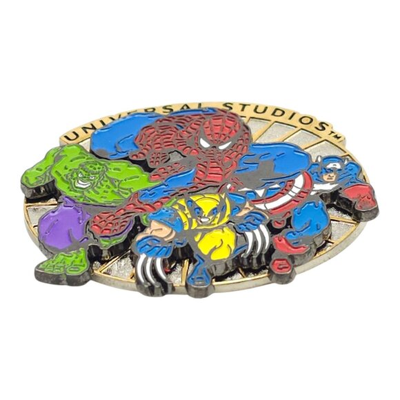Universal Studios 2002 Spider-Man Hulk Wolverine Captain America 3-D Pin Pinback - Picture 6 of 12